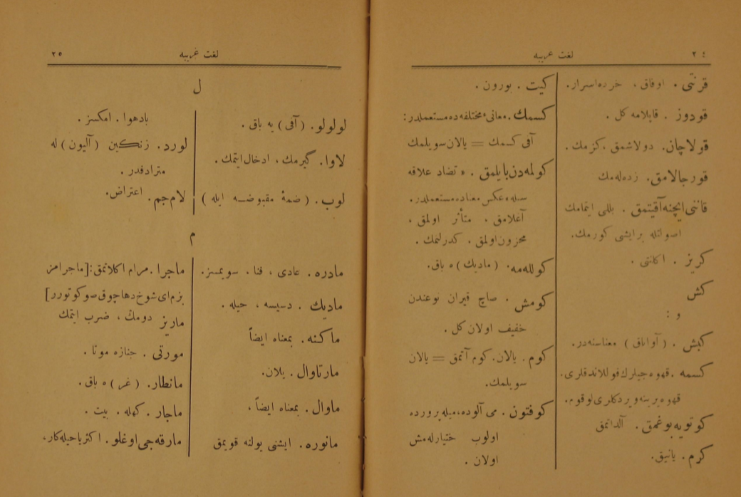 Lûgat-ı Garîbe/Kaf-Ye (çeviri 3)