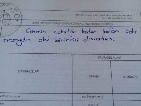 “Fenomen Karneler!.." Sınıf Rehber Öğretmeninin Öğrenciler Hakkındaki Görüşleri!..