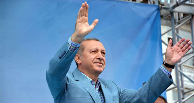 Cumhurbaşkanı Erdoğan'a baba ocağında hıncahınç karşılama