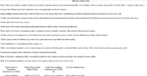 8 sivil toplum örgütünden teröre karşı ortak bildiri