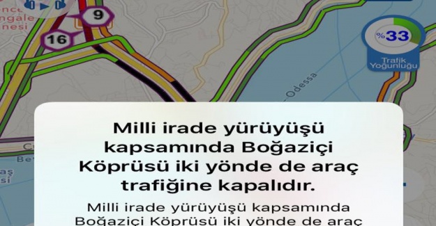 Boğaziçi Köprüsü trafiğe kapandı