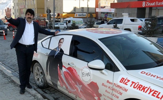 Cumhurbaşkanı Erdoğan'a destek için yola çıkan Özavcı Hakkari'de