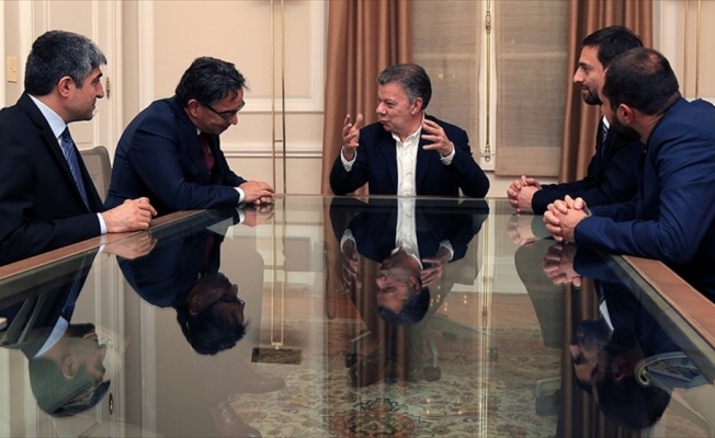 Santos, Büyükelçi Yürür ve AA Genel Yayın Yönetmeni Mutanoğlu'nu kabul etti