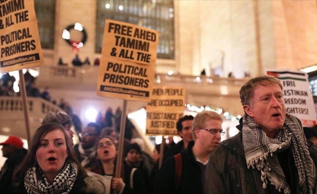 New York'ta 'Filistinli cesur kız' Temimi'ye destek gösterisi