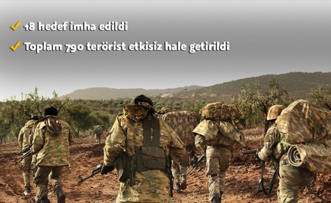 Zeytin Dalı Harekatı'nda etkisiz hale getirilen terörist sayısı 790 oldu