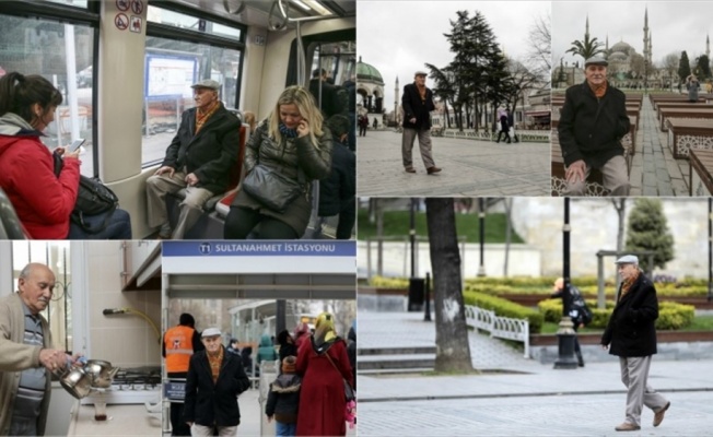 İlerleyen yaşına rağmen İstanbul'un güzelliklerini dolu dolu yaşıyor