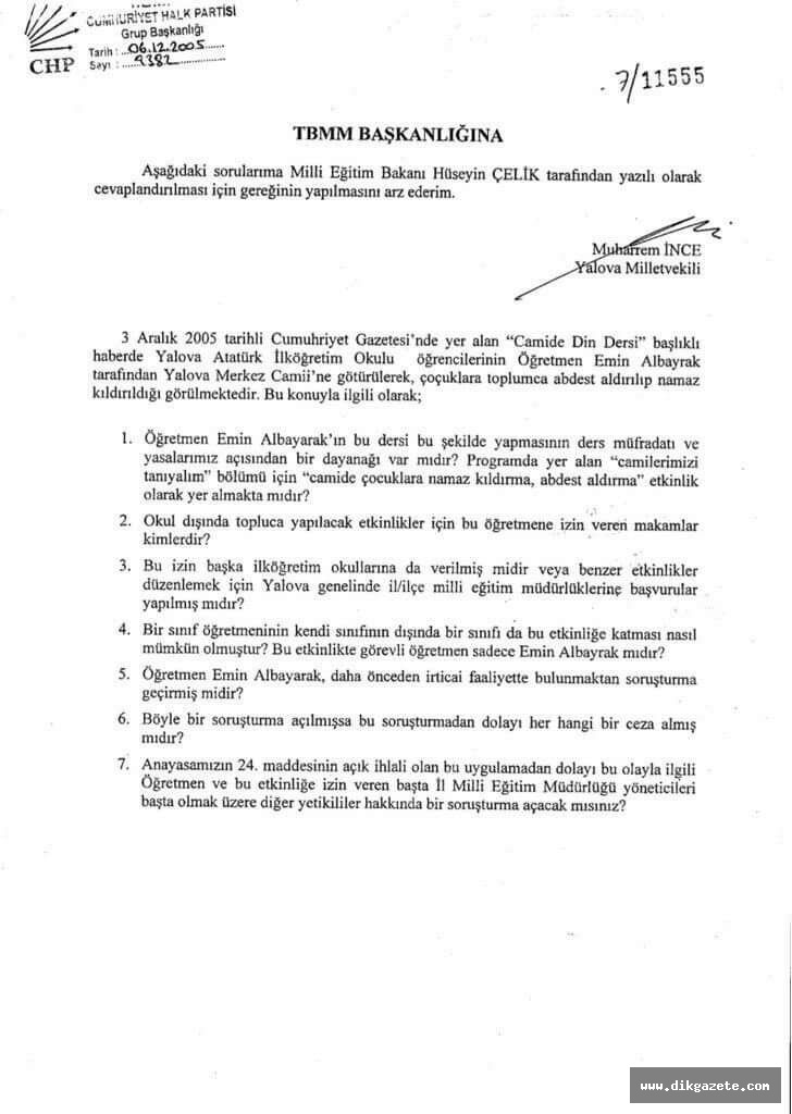 Muharrem İnce&#039;den, “Öğretmene linç&quot;e Milli Eğitim Bakanı’na “Abdest, Namaz...” soruları ile destek!