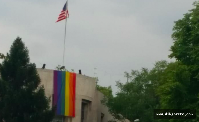 25 Haziran'da Ankara!.. ABD Büyükelçiliğinde dev LGBT bayrağı!..