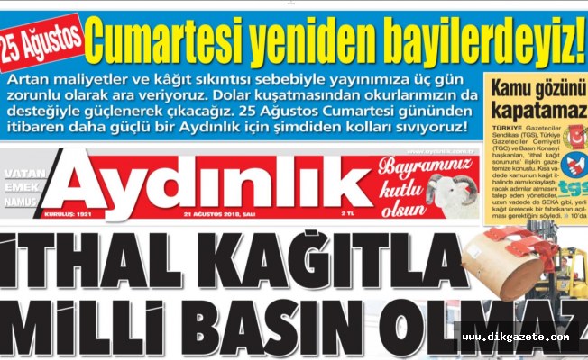 Maocu Perinçek’in Aydınlık’ı &quot;Bayram Tatili”ne çıktı, bahanesi de “Kağıt maliyetleri” oldu iyi mi!