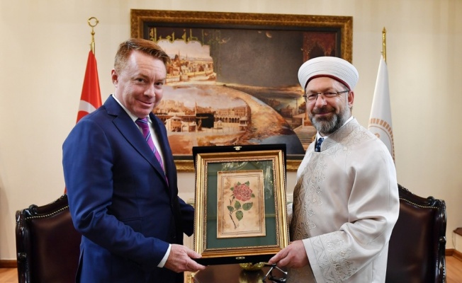 Diyanet İşleri Başkanı Erbaş, Avustralya Ankara B&uuml;y&uuml;kel&ccedil;isi Brown&rsquo;u kabul etti&nbsp;