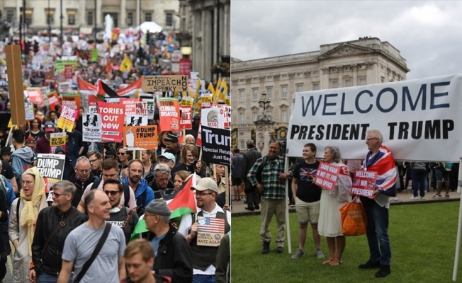 Trump Londra'da protestocularını değil destekçilerini 'kalabalık' buldu