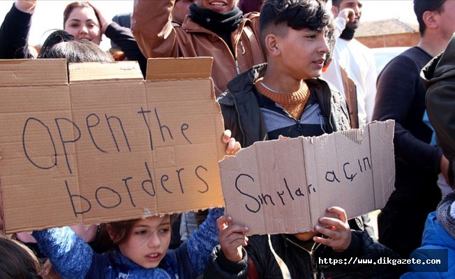 Edirne'de göçmen çocuklardan 'sınırları açın' çağrısı