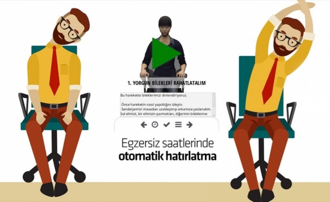 Evden çalışanların hareketsiz kalmaması için 'egzersiz yazılımı' geliştirildi