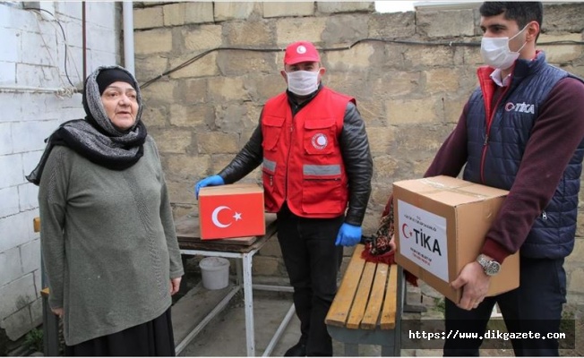 TİKA Azerbaycan'da 2 bin aileye gıda ve temizlik malzemesi dağıttı