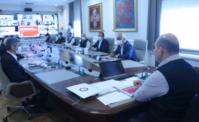 Bakan Soylu'nun başkanlığında video konferans yöntemiyle güvenlik toplantısı yapıldı