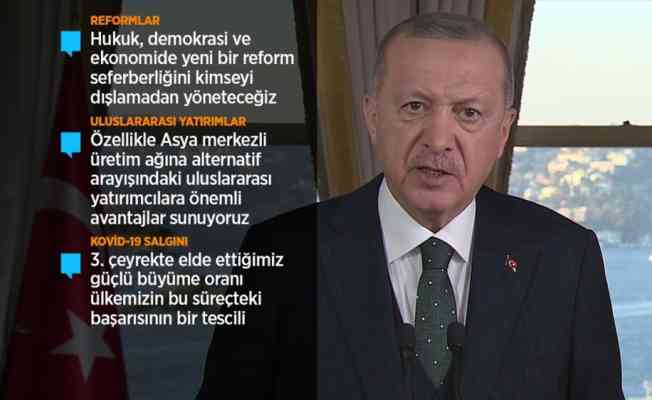 Cumhurbaşkanı Erdoğan: Türk ekonomisi hamdolsun toparlama sürecini başarıyla yürütüyor