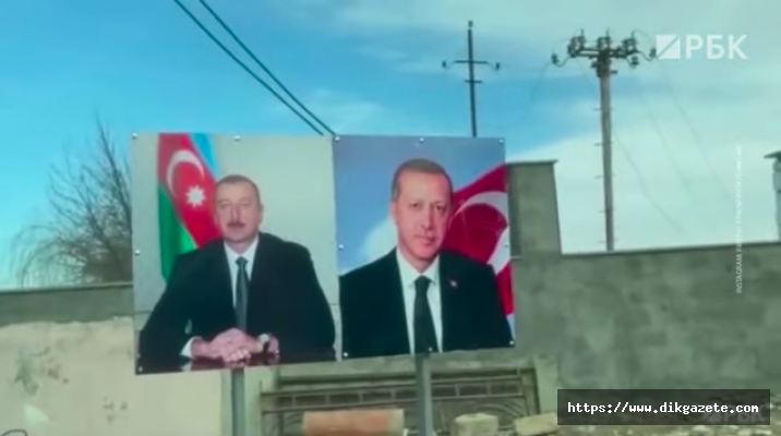 Rus televizyonu, Aliyev'in Şuşa yolunda gösterdiği Erdoğan’la ikili dev resmini “İki gardaş!” sözleri ile aktardı