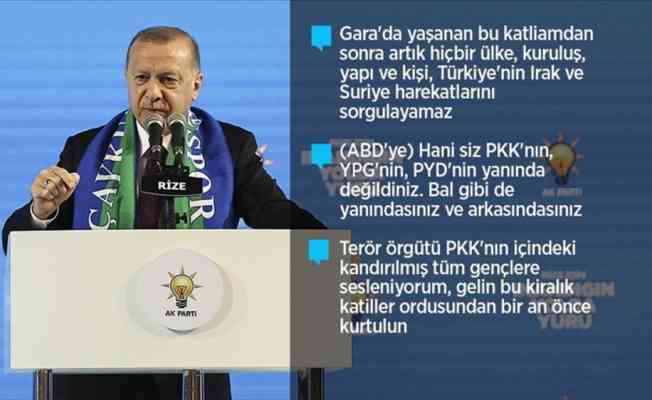 Cumhurbaşkanı Erdoğan: Askerimizin karşısında duramayan terör örgütü alçaklıkta sınır tanımıyor