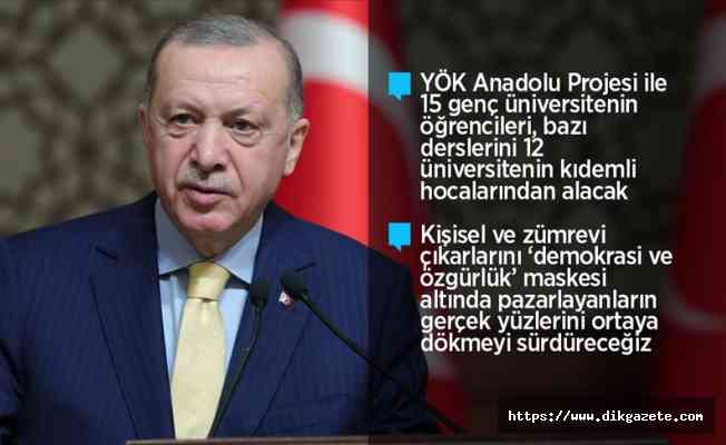 Cumhurbaşkanı Erdoğan: Üniversitelerimiz farklı değerler üretir hale gelerek birbirinin kopyası olmaktan çıkmıştır