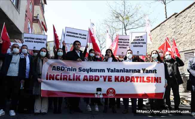 ABD Konsolosluğu önünde Biden'ın 1915 olaylarını “soykırım“ olarak nitelemesine tepki