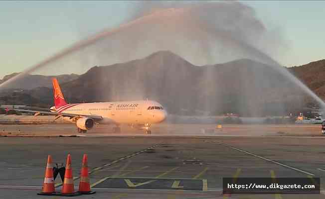 Gazipaşa-Alanya Havalimanı, Kish Air’in ilk seferini su takı ile karşıladı