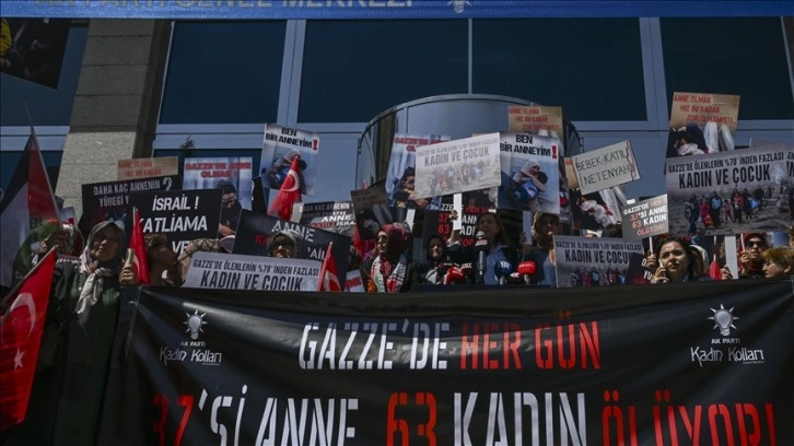 AK Parti Kadın Kolları, 81 ilde İsrail'i protesto etti