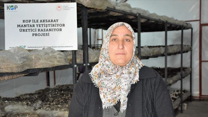 Aksaraylı kadın girişimci devlet desteğiyle kurduğu tesiste kültür mantarı üretiyor