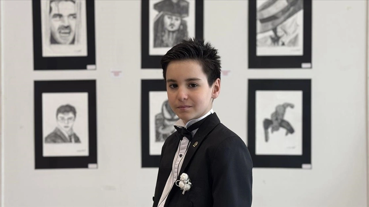 Ankaralı minik ressam, 9 yaşında ilk kişisel sergisini açtı