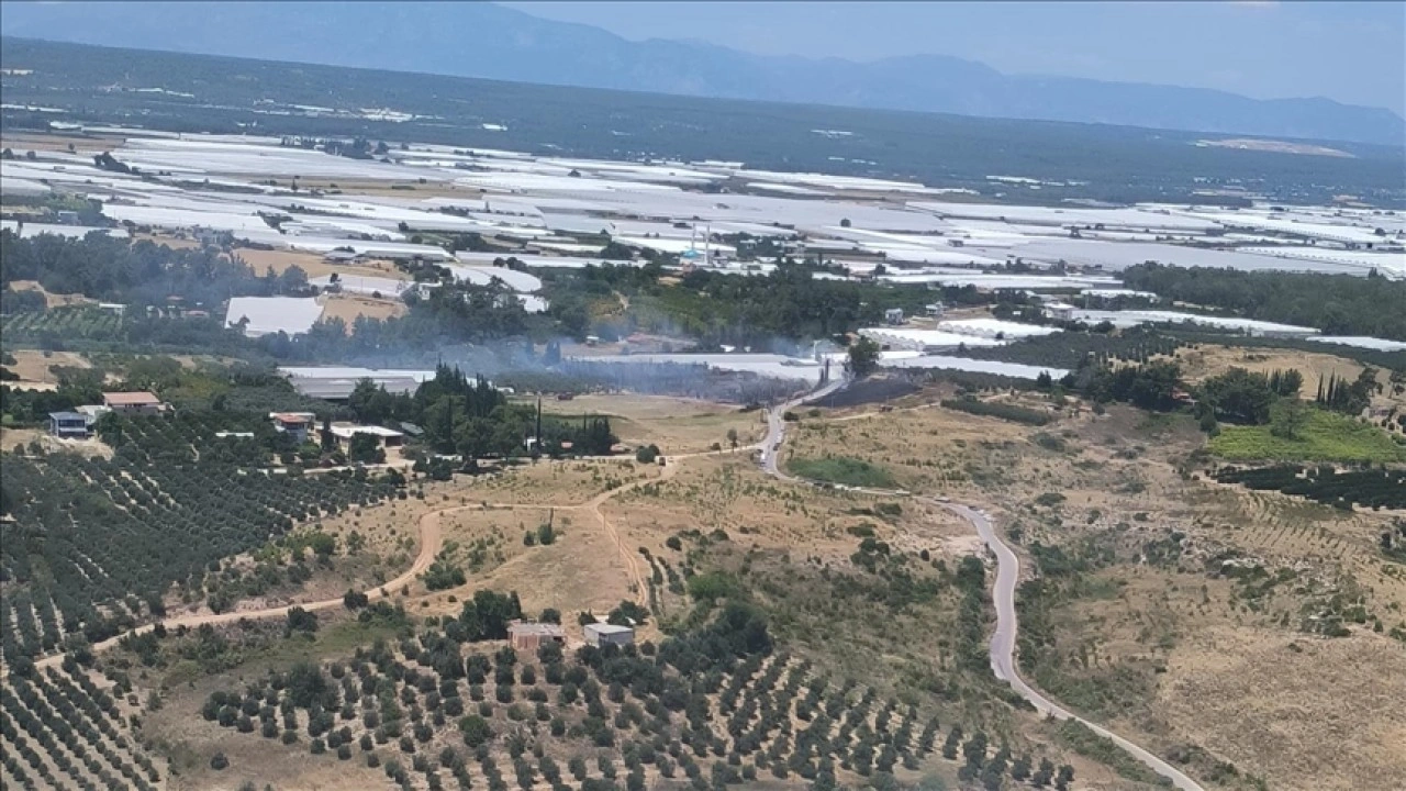 Antalya'da makilik alanda çıkan yangına müdahale ediliyor