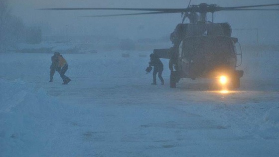 Askeri helikopterle hasta kurtarma operasyonu