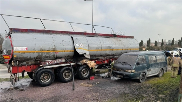 Ataşehir'de akaryakıt tankerinde çıkan yangında 4 kişi yaralandı