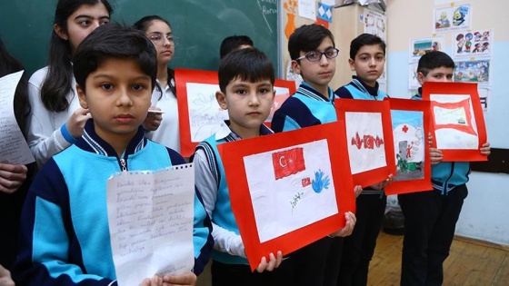 Azerbaycanlı öğrencilerden Afrin'deki Mehmetçik'e mektup