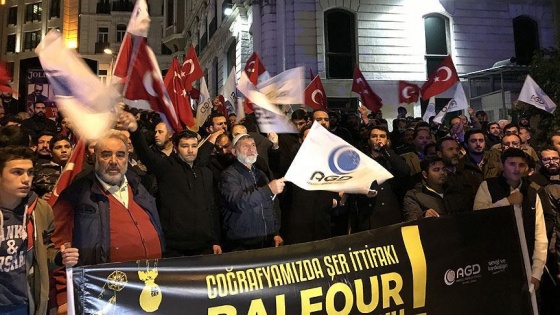 'Balfour Deklarasyonu' 100. yılında İstanbul'da protesto edildi