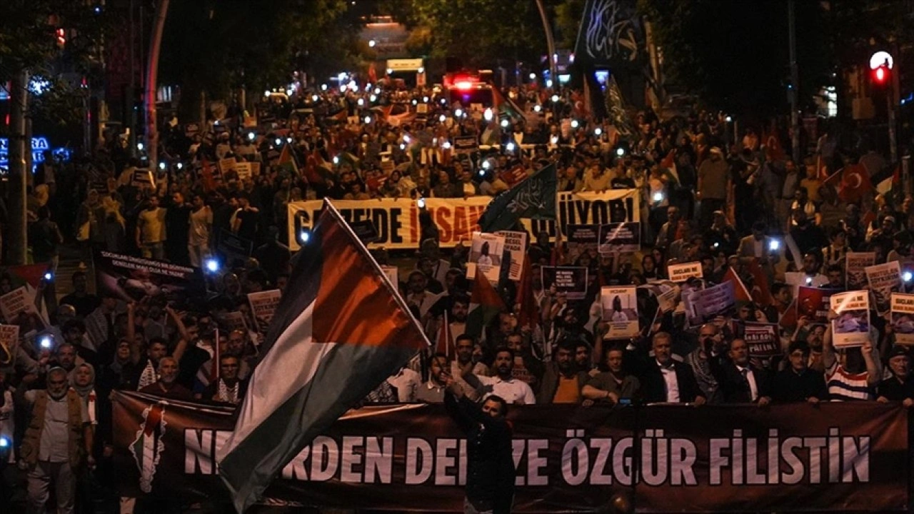 Başkentte İsrail'in Gazze'ye saldırıları protesto edildi