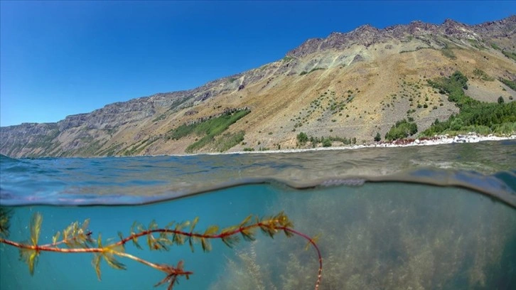 Bitlis'teki Nemrut Krater Gölü havadan ve su altından görüntülendi