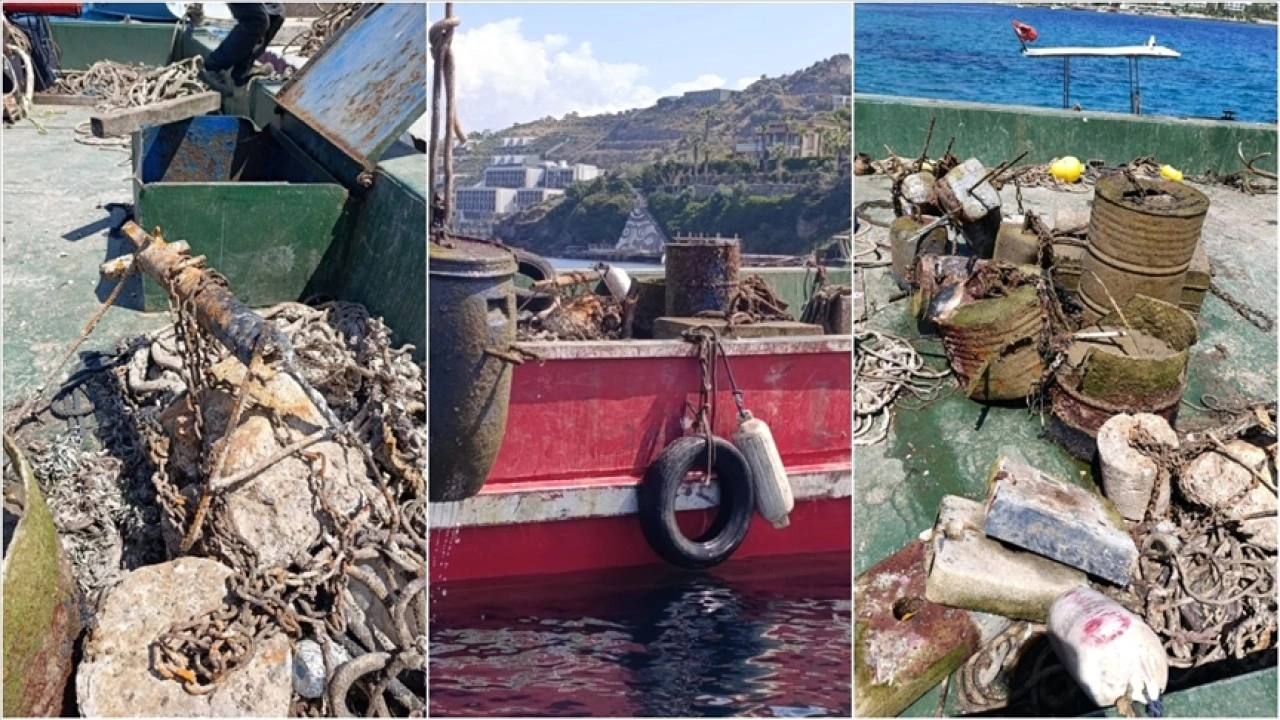 Bodrum'da deniz dibinden 50 ton atık toplandı