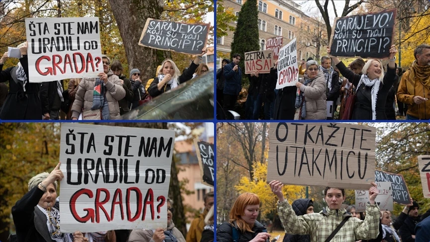 Bosna Hersek'te maça çıkacak İsrail basketbol ekibi Hapoel IBI protesto edildi