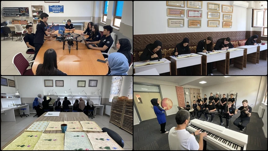Bursa'daki imam hatip lisesinde bilim, sanat ve teknoloji eğitimi bir arada sunuluyor