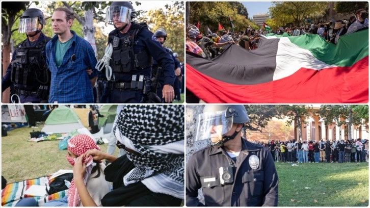 California Üniversitesi'ndeki Filistin'e destek gösterisine polis müdahalesinden endişe ed