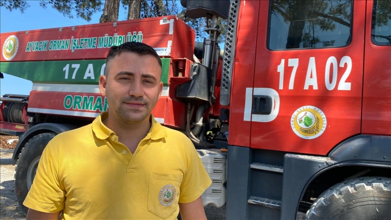 Çanakkale'de orman işçisi ağaçları yangından korurken yaban hayatını da unutmadı