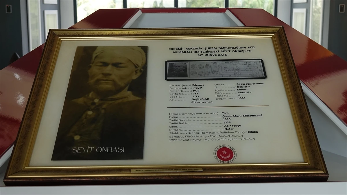 Çanakkale kahramanlarından Seyit Onbaşı'nın askerlik şubesindeki fotoğrafı ortaya çıktı