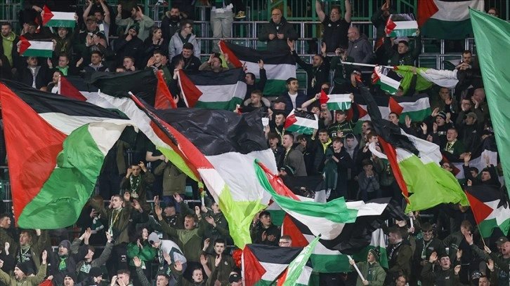 Celtic taraftarı, Atletico Madrid maçı sonrasında Filistin'e desteğini sürdürdü