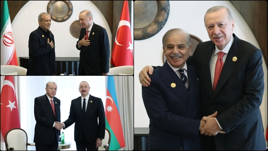 Cumhurbaşkanı Erdoğan, Azerbaycan'da liderlerle görüştü