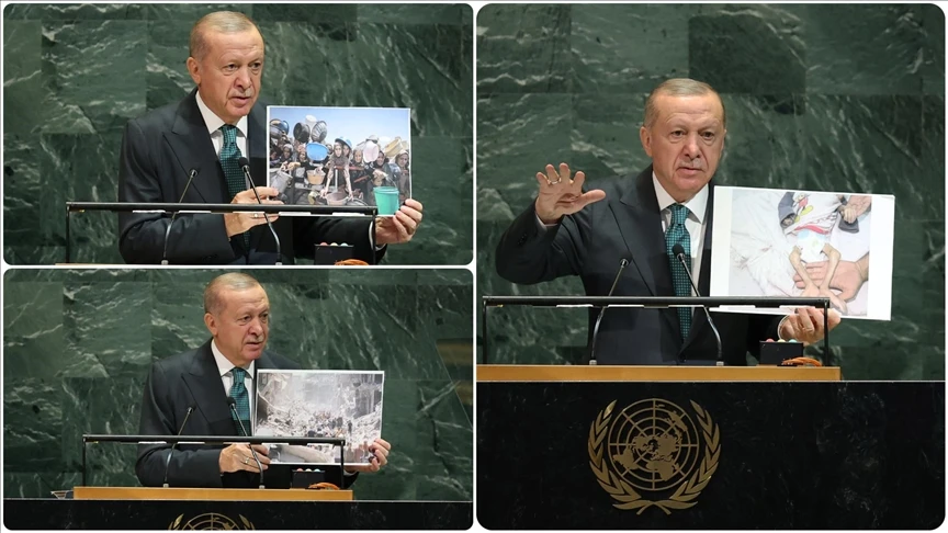 Cumhurbaşkanı Erdoğan, İsrail'in Gazze'deki soykırımını fotoğraflarla dünyaya anlattı
