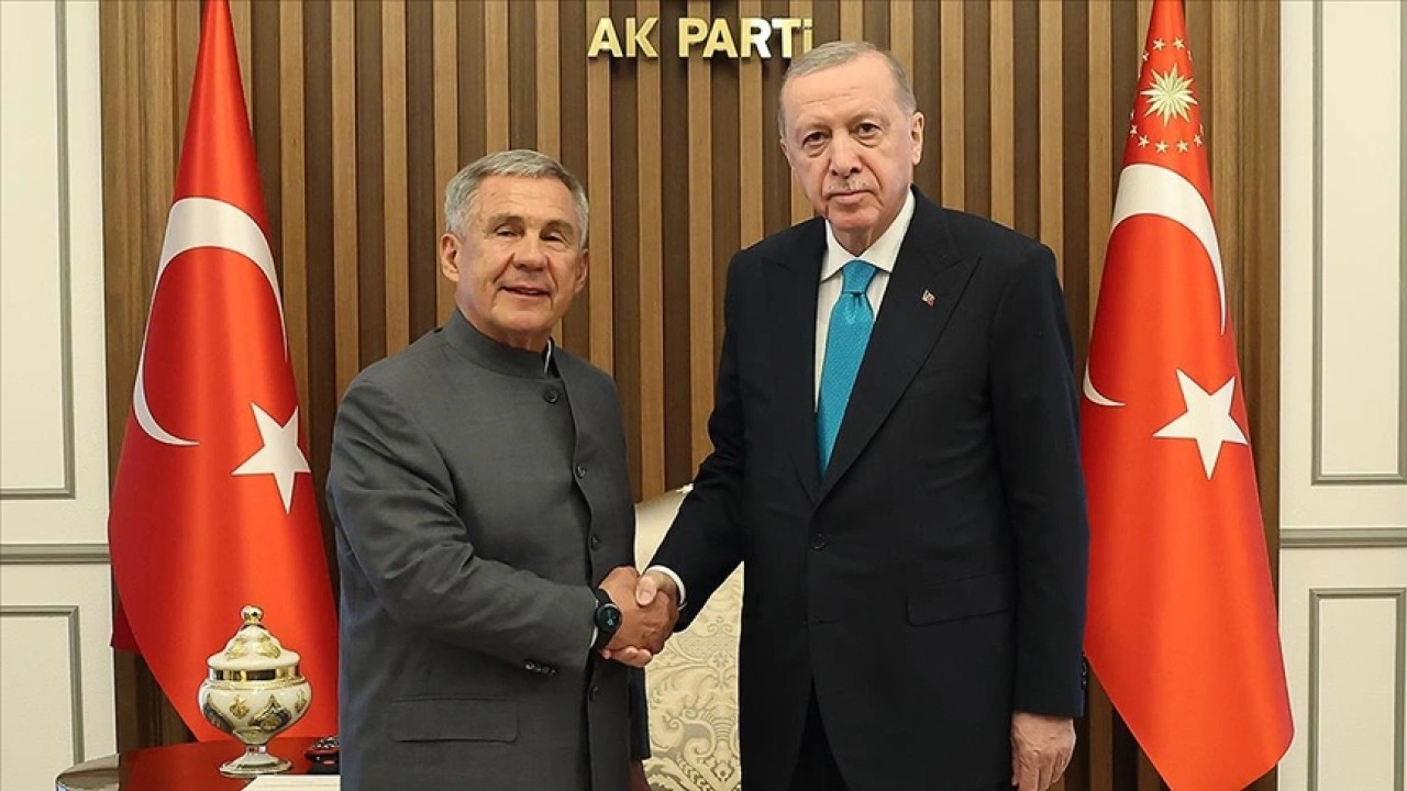Cumhurbaşkanı Erdoğan, Tataristan Cumhuriyeti Reisi Minnihanov'u kabul etti
