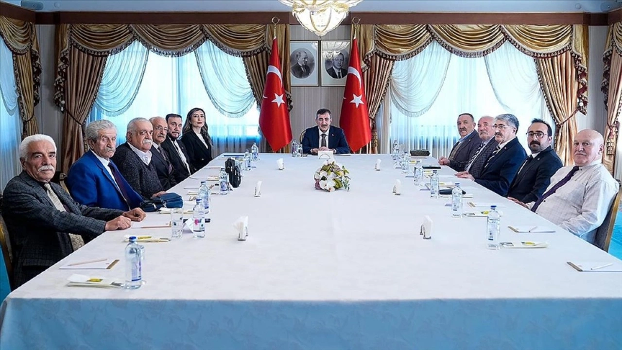 Cumhurbaşkanı Yardımcısı Yılmaz, Alevi-Bektaşi K&uuml;lt&uuml;r ve Cemevi Başkanı Ersin'i kabul etti