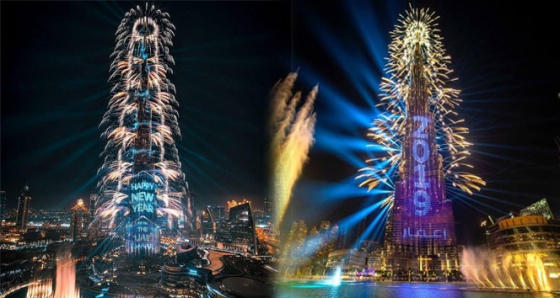 Dubai&#039;de yeni yıl coşkuyla kutlandı
