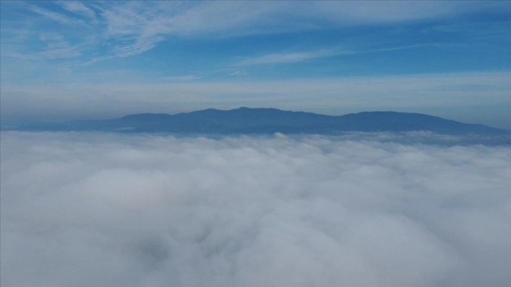 Düzce Ovası'nda sis dron ile görüntülendi