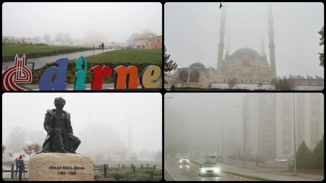 Edirne'de yoğun sis etkili oluyor