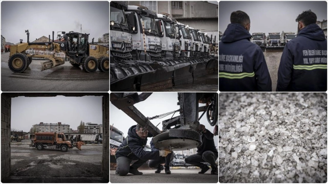 Erzurum'da karla mücadele edecek belediye ekipleri kışa hazır